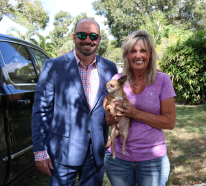 Mike Terrio with Barbi of Nala's New Life Rescue